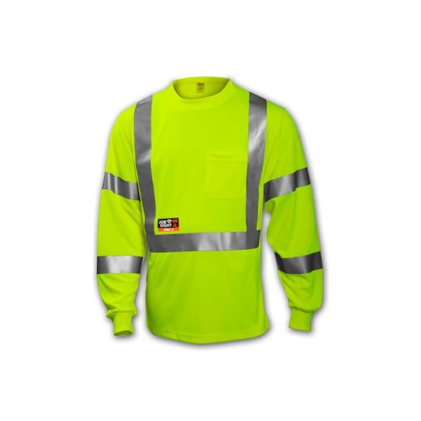 Tingley Tingley Class 3 FR Long Sleeve T?Shirt, Fluorescent Yellow/Green, 2XL S85522.2X - main